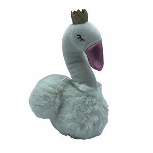Frankford swan plush princess queen white 8" tall